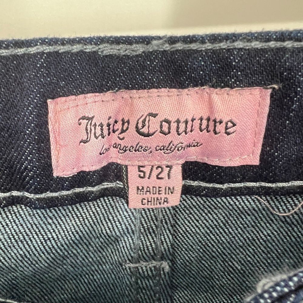 Juicy Couture Jeans Women 5/27 Blue Abbot Stone Hammerloop Rinse‎ Wide Leg JC643 - Picture 10 of 13